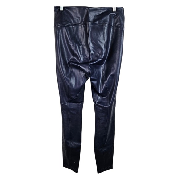 White House Black Market WHBM Runway Leggings Faux Leather Blue Size 6‎ - Picture 8 of 13